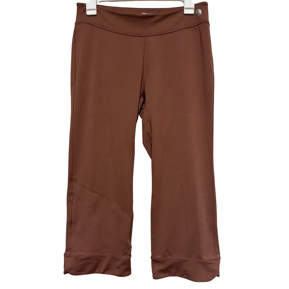 Mountain Hardwear Women Brown Capri Athletic Pants Small‎ S Zipper Detail